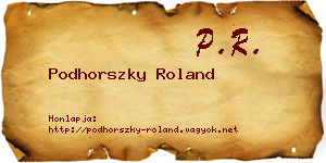 Podhorszky Roland névjegykártya